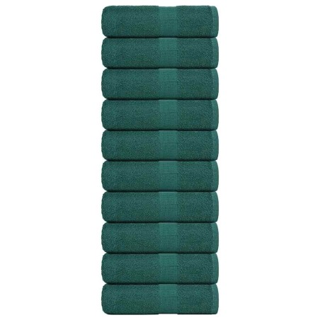 Serviettes de visage 10 pcs vert 30x30 cm 360 g/m² 100% coton 