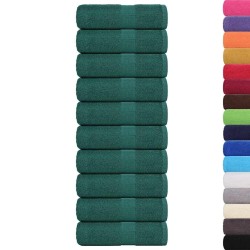 Serviettes de visage 10 pcs vert 30x30 cm 360 g/m² 100% coton 