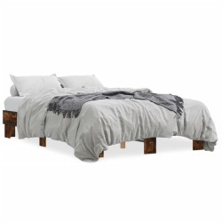 Cadre de lit sans matelas chêne fumé 135x190 cm 