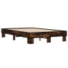Cadre de lit sans matelas chêne fumé 135x190 cm 