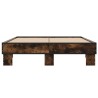 Cadre de lit sans matelas chêne fumé 135x190 cm 
