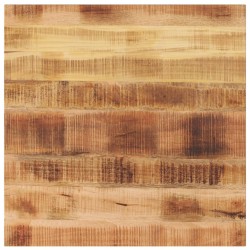 Dessus de table 70x70x3,8 cm carré bois massif de manguier brut 