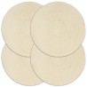 Napperons 4 pcs Naturel Plain 38 cm Rond Coton  