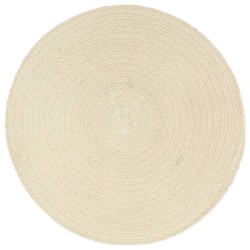 Napperons 4 pcs Naturel Plain 38 cm Rond Coton  