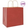 Sacs en papier 50 pcs avec poignées rouge 26x17x25 cm 