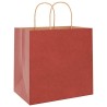 Sacs en papier 50 pcs avec poignées rouge 26x17x25 cm 