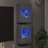 Meubles TV muraux et lumières LED 2pcs gris béton 40x30x60,5 cm 