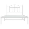 Cadre de lit métal sans matelas et tête de lit blanc 100x190 cm 