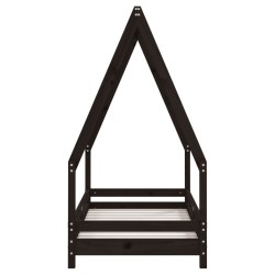 Cadre de lit pour enfant noir 70x140 cm bois de pin massif 