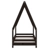 Cadre de lit pour enfant noir 70x140 cm bois de pin massif 