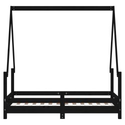 Cadre de lit pour enfant noir 70x140 cm bois de pin massif 