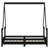 Cadre de lit pour enfant noir 70x140 cm bois de pin massif 