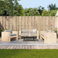 Salon de jardin 2 pcs bois de pin massif 