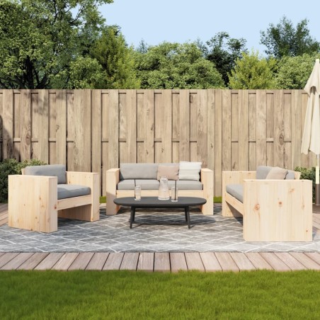Salon de jardin 2 pcs bois de pin massif 