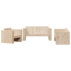 Salon de jardin 2 pcs bois de pin massif 