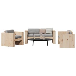 Salon de jardin 2 pcs bois de pin massif 