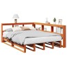 Lit bibliothèque sans matelas cire marron 140x190 cm pin massif 