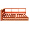 Lit bibliothèque sans matelas cire marron 140x190 cm pin massif 