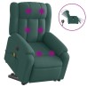 Fauteuil inclinable de massage électrique Vert foncé Tissu 