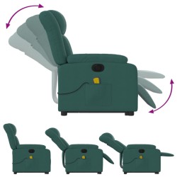 Fauteuil inclinable de massage électrique Vert foncé Tissu 
