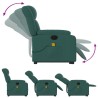 Fauteuil inclinable de massage électrique Vert foncé Tissu 