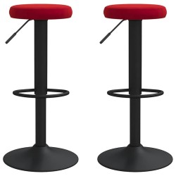 Tabourets de bar lot de 2 rouge bordeaux velours 