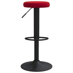Tabourets de bar lot de 2 rouge bordeaux velours 