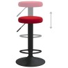 Tabourets de bar lot de 2 rouge bordeaux velours 