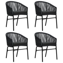 Ensemble à manger de jardin 5 pcs Noir 