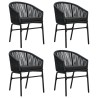 Ensemble à manger de jardin 5 pcs Noir 