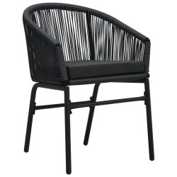 Ensemble à manger de jardin 5 pcs Noir 
