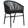 Ensemble à manger de jardin 5 pcs Noir 