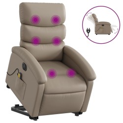 Fauteuil inclinable de massage électrique cappuccino similicuir 