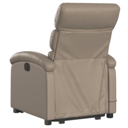 Fauteuil inclinable de massage électrique cappuccino similicuir 