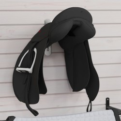 Porte-selle avec crochet de bride à un bras pliable noir fer 
