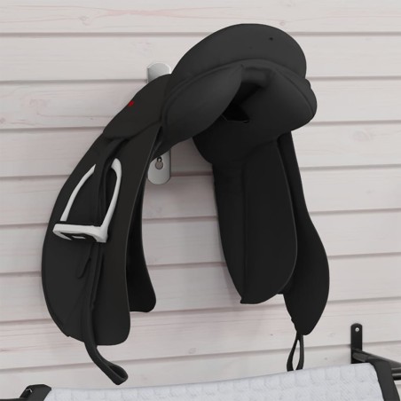 Porte-selle avec crochet de bride à un bras pliable noir fer 