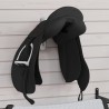 Porte-selle avec crochet de bride à un bras pliable noir fer 