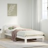 Cadre de lit sans matelas blanc 75x190 cm bois de pin massif 