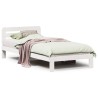 Cadre de lit sans matelas blanc 75x190 cm bois de pin massif 
