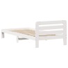 Cadre de lit sans matelas blanc 75x190 cm bois de pin massif 