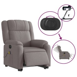Fauteuil inclinable de massage électrique Taupe Tissu 