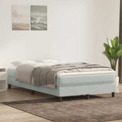 Sommier à lattes de lit et matelas gris clair 120x210cm velours 