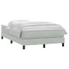 Sommier à lattes de lit et matelas gris clair 120x210cm velours 