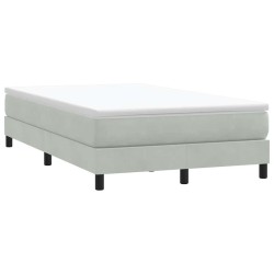 Sommier à lattes de lit et matelas gris clair 120x210cm velours 