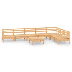 Salon de jardin 8 pcs Bois de pin massif 
