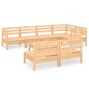 Salon de jardin 8 pcs Bois de pin massif 