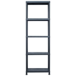 Étagères de rangement 2 pcs Noir 125 kg 60x30x180 cm Plastique 