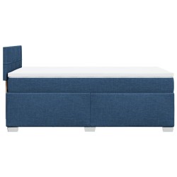 Sommier à lattes de lit avec matelas Bleu 90x190 cm Tissu 