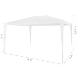 Tente de réception 3x4 m Blanc 