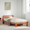 Cadre de lit sans matelas cire marron 75x190 cm bois pin massif 